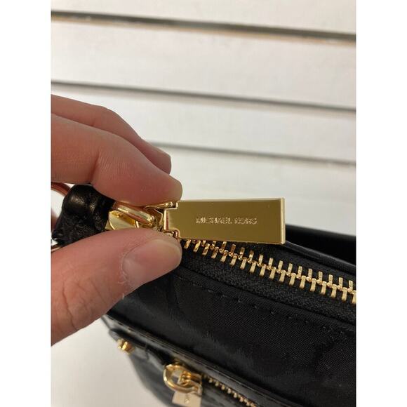 MICHAEL KORS, MEDIUM BLACK NYLON ANIMAL PRINT CROSSBODY BAG - Picture 9 of 12